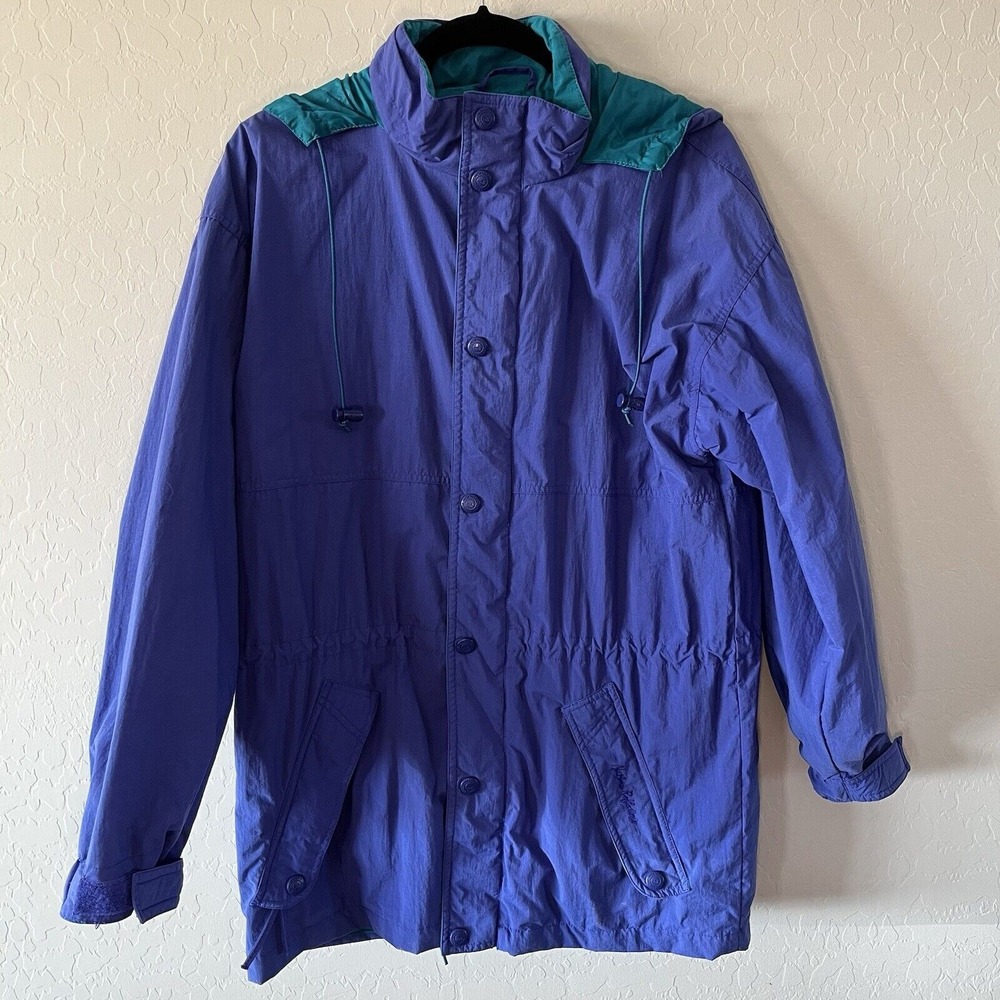 VTG Northern Reflections Wind Breaker Jacket Women Small Purple Retro 80's Teal